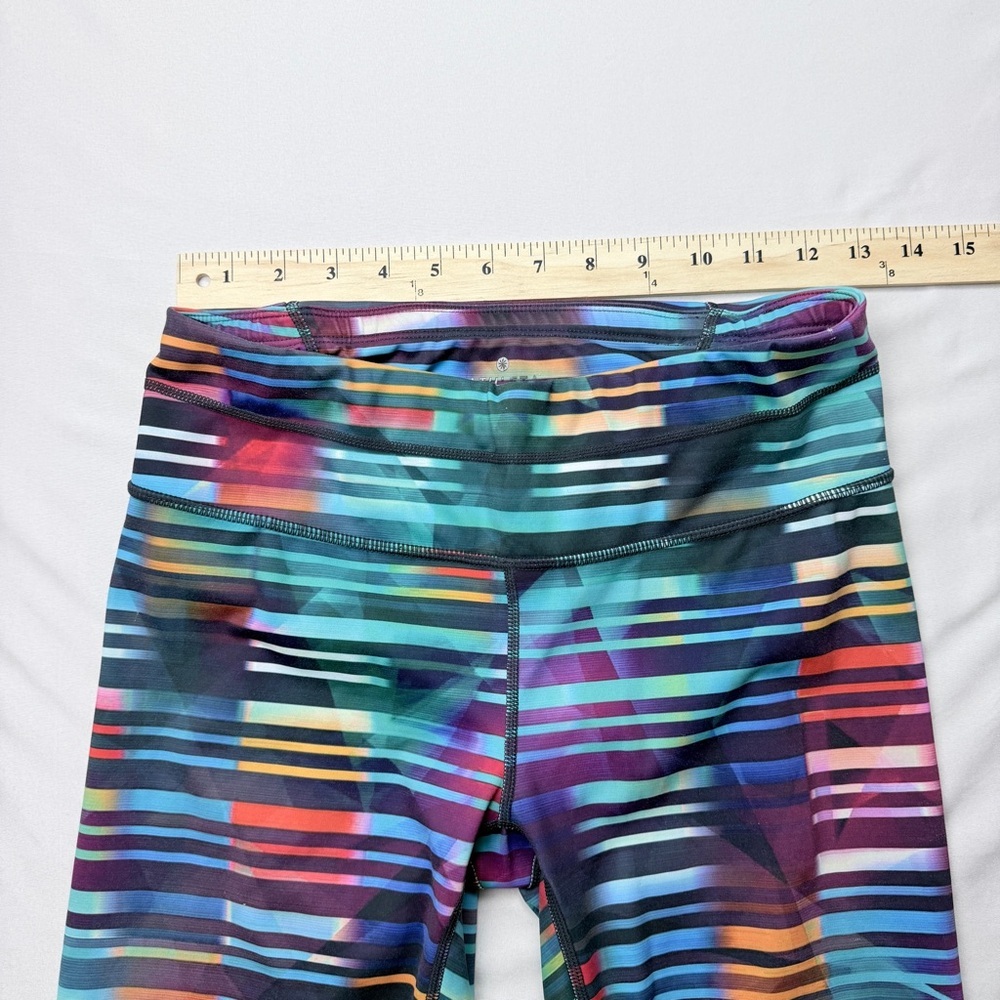 Athleta Laser Beam Sonar Capri leggings featuring a multicolor stripe pattern - Picture 4 of 9